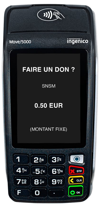 Don fixe de 0,50 euro proposé sur le terminal