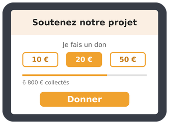 Mini-site de dons sur mesure
