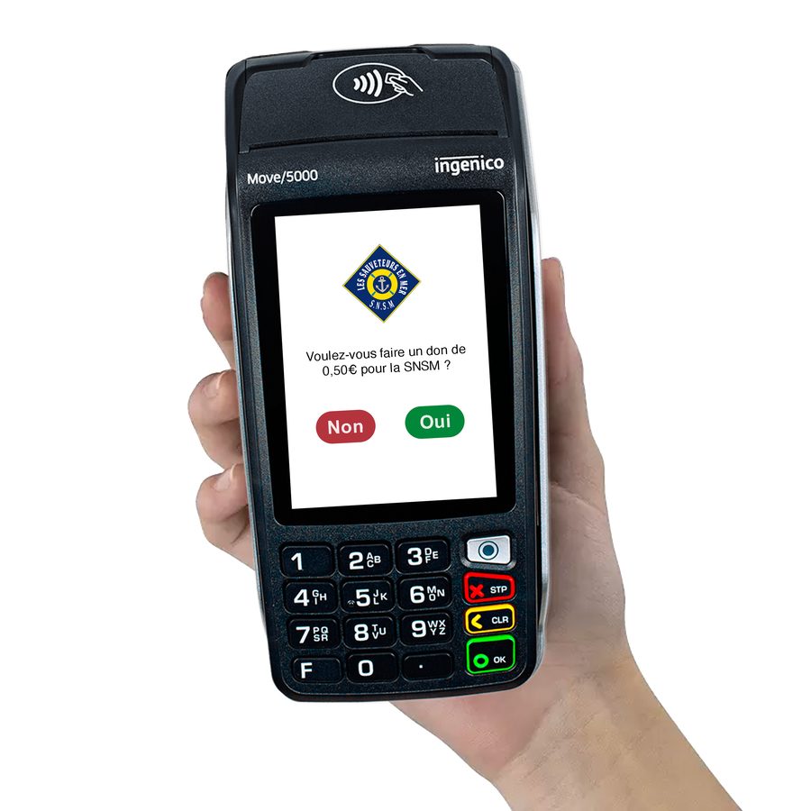 Terminal de paiement proposant un don
